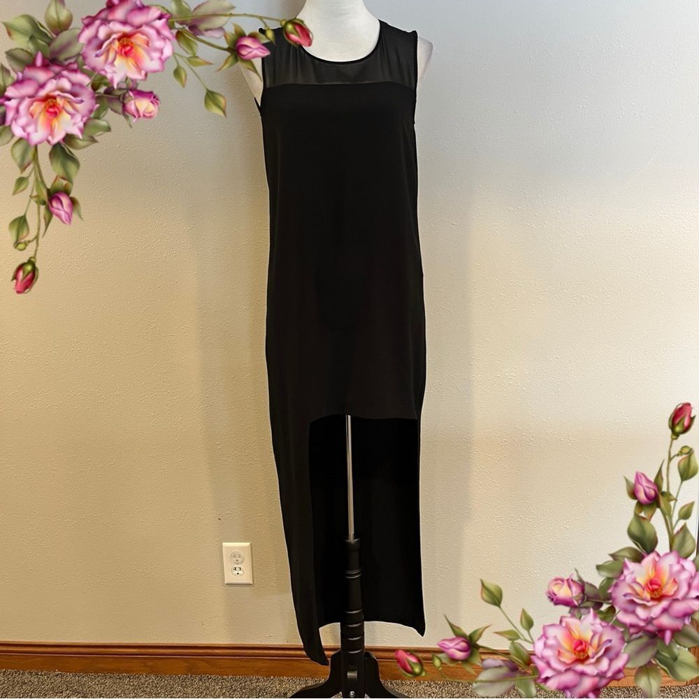 Zara Woman black block cut out vintage scoop neck sleeveless maxi dress